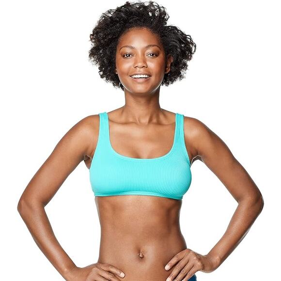 NEW Speedo Women's Swimsuit Bikini Top Ribbed Ceramic SMALL - Picture 1 of 3